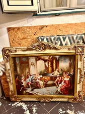 QUADRO IN LEGNO AVORIO FOGLIA ORO E CRISTALLI SOGGIORNO SALA DA PRANZO