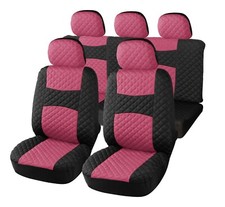 COPRISEDILI AUTO UNIVERSALI MODELLO TRAPUNTATO ROSA POTERIORI CON ZIP - A20