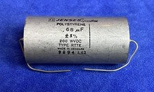 JENSEN, DANIMARCA, Condensatore in polistirolo, RTTE, 0,68uF, 200 WVDC, +/- 5%