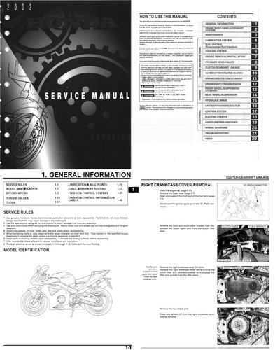 Manuale officina honda cbr 954 - manuale,