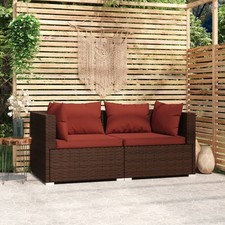 2-seater Sofa Brown Poly