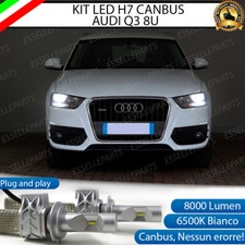 KIT FULL LED AUDI Q3 8U LAMPADE H7 6500K BIANCO 8000 LUMEN CANBUS ANABBAGLIANTI