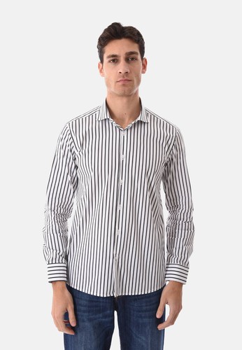 Camicia uomo righe cotone - in,