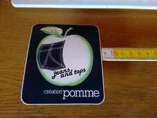 ADESIVO STICKER klebeR VINTAGE MELA JEANS AND TOPS CREATION POMME 