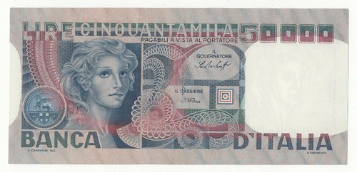 50000 lire volto donna tre - 50000, di