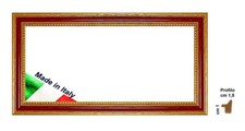 Cornice Oro con interno Rosso in legno per foto,stampe,poster. Spessore cm 1,5