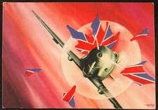 CART. MILITARE-AVIAZIONE "UN CACCIA SFONDA BANDIERA INGLESE" A. AERONAUTICA N.46