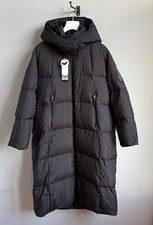 Cappotto giacca parka trapuntato cappuccio donna taglia M 38 nero oversize piumino
