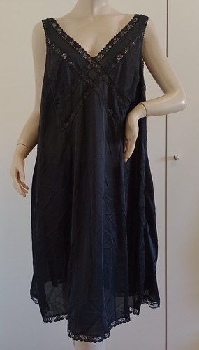 Vintage sottoveste nylon nero - sottoveste,