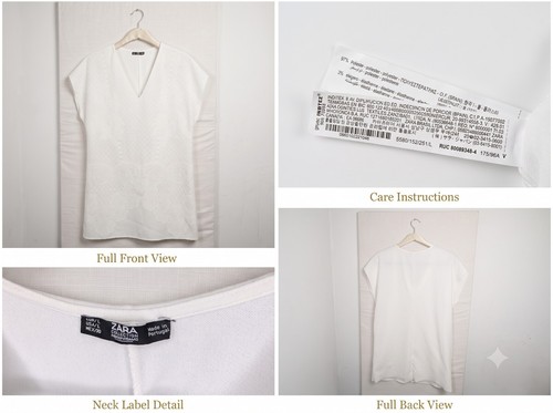 Abito zara bianco con scollo - zara, a
