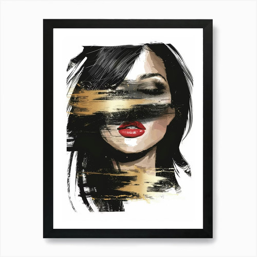 Quadro oro nero stampa - e,