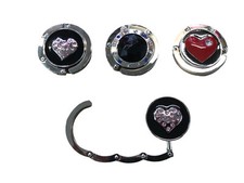 GANCIO APPENDI BORSA ABITI DA TAVOLO IN ACCIAIO ECORATO SMALTO BRILLANTINI