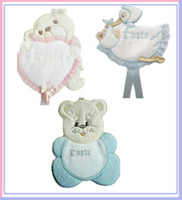 Fiocco nascita neonato rosa,azzurro coccarda bimba bimbo da ricamare punto croce