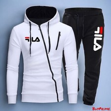 Tuta sportiva Uomo TG M modello Fila 2 Pezzi felpa con cappuccio zip trasversale