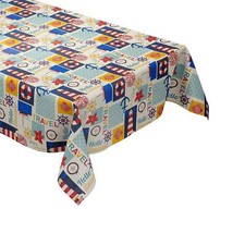 MEWATU Tela Cerata Tovaglia Marittimo Barca Ancora P8284-2 Angolare Tondo Ovale