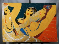 FIUME SALVATORE SERIGRAFIA SU BROCCATO DONNE FIRMATA, NUMERATA E TIMBRO A SECCO