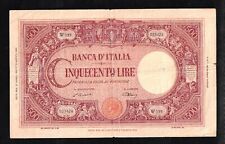 ITALIA ITALIA , 500 LIRE 1943 PICK-70 RARE !  @ Nota di grandi dimensioni