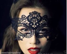 Maschera in pizzo nero elegantissima ideale per feste e travestimenti