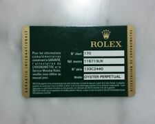 Rolex Guarantee Warranty Booklet Card Gmt-Master 116713 116713LN