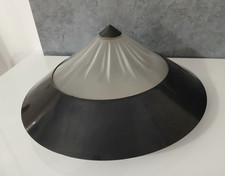 Lampadario Soffitto Plafoniera Parete Applique Vetro Bianco Metallo Nero Vintage