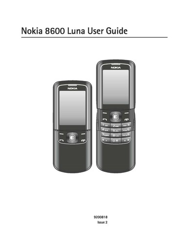 Nokia 8600 luna manuale - nokia,
