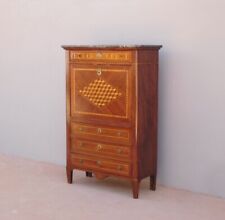 Secretaire scrittoio in mogano, intarsiato/filettato, piano in marmo, '800!