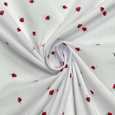 Fragole Poli Cotone Tessuto