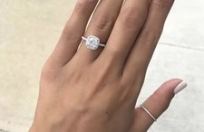 Anello  Con Diamanti In  Moissanite 1 Carato Argento 9.25