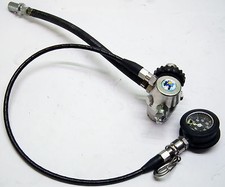 Primo stadio HP 200ATM + manometro DRAGER ex POMPIERI Bundeswehr attacco DIN