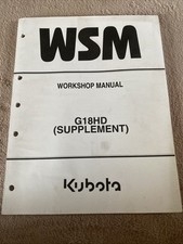 Kubota Manuale Officina G18HD Supplemento 2001