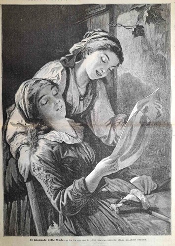 Stampa antica ragazze con - stampa,