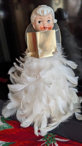 Vintage bianco natale piuma - vintage,