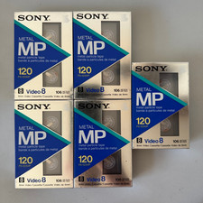 5x Sony Metal MP 120 minuti cassetta vuota video 8 8 mm nastro NTSC VTR sistema NUOVO