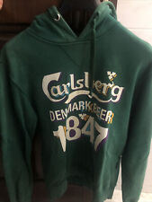 FELPA CARLSBERG UOMO Tg L VErde CAPPUCCIO TUTA SPORT CBU SLIM FELPATA ORIGINALE