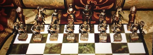 Scacchiera cavalieri mongoli - scacchiera,