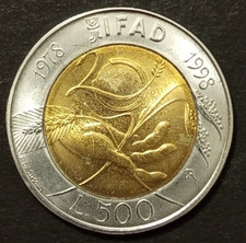 500 LIRE BIMETALLICO 1998 FDC
