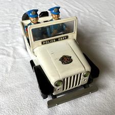 Toy Nomura Jeep Police Patrol Giocattolo in Latta Tin Toy Vintage