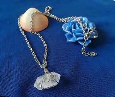 COLLANA CIONDOLO CRISTALLO DI ROCCA, PUNTA QUARZO IALINO AVVOLTA IN FILO ARGENTO
