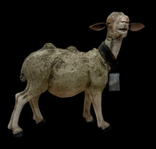 Pecora pelata Animale Da Presepe Napoletano Cortile arte presepiale 17x17 cm