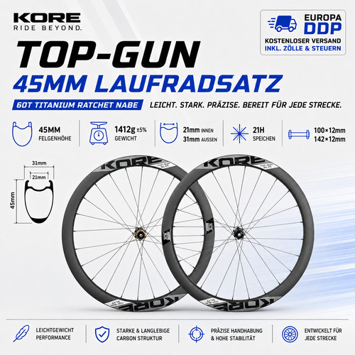 Kore top gun 45mm carbon - 45mm,