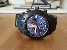 CX Swiss Military RALLYE GMT NERO 44mm DLC Case Chrono watch GMT Blue dial 2752
