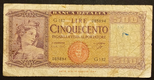 500 lire 1961 bb - 500, italia