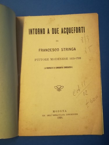 Intorno due acqueforti di - a,