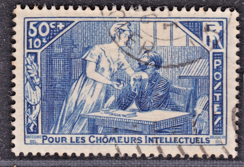 Timbre 1935 france chomeurs - timbre,