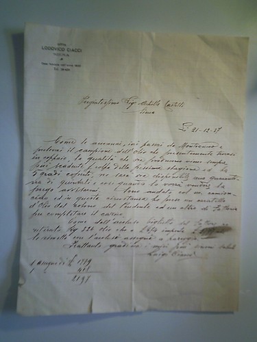 Lettera ditta achille ciacci - achille,