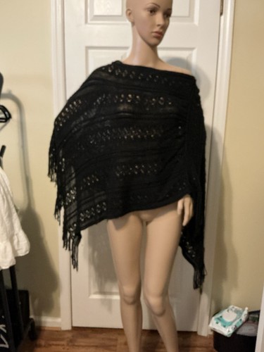 Poncho all uncinetto donna - poncho,