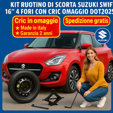 ? Kit Ruotino di Scorta Suzuki Swift 16” 4 Fori con Cric Omaggio DOT2025 ?