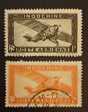 Francobolli Indocina Posta Aerea Airmail Sg 213/214 Mc 194/195 Sc C14/C15 1933