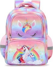 Zaini Scuola unicorno per Bambini con Fascia Toracica, Zaino Elementari