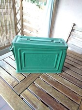 Cartuccera metallica caccia anni 40 metallo 50 cartucce scatola militare verde !
